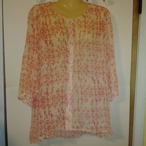 CAbi flowy sheer silk top size xl style 756